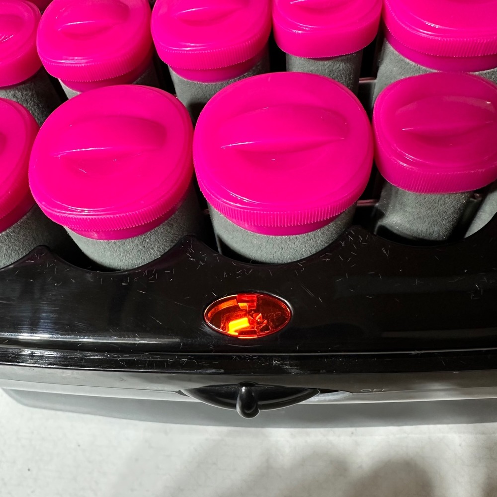Conair Hot Rollers Hair Setter Women OS Pink CHV26HT 20 Ceramic Flocked Rollers - Picture 5 of 7